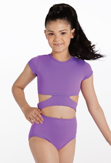 Cap Sleeve Open Waist Leotard