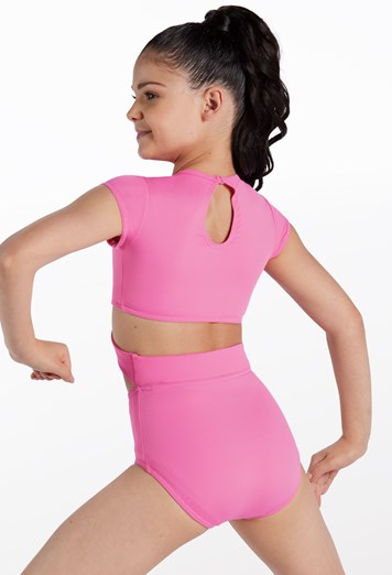 Cap Sleeve Open Waist Leotard