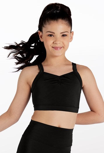 Sequin Heart Back Crop Top