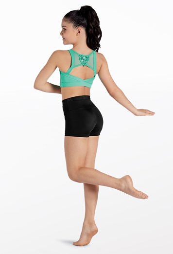 Sequin Heart Back Crop Top