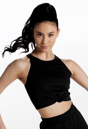 Rib Knit Knotted Crop Top