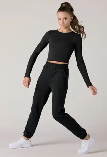 MicroRib Long-Sleeve Crop Tee