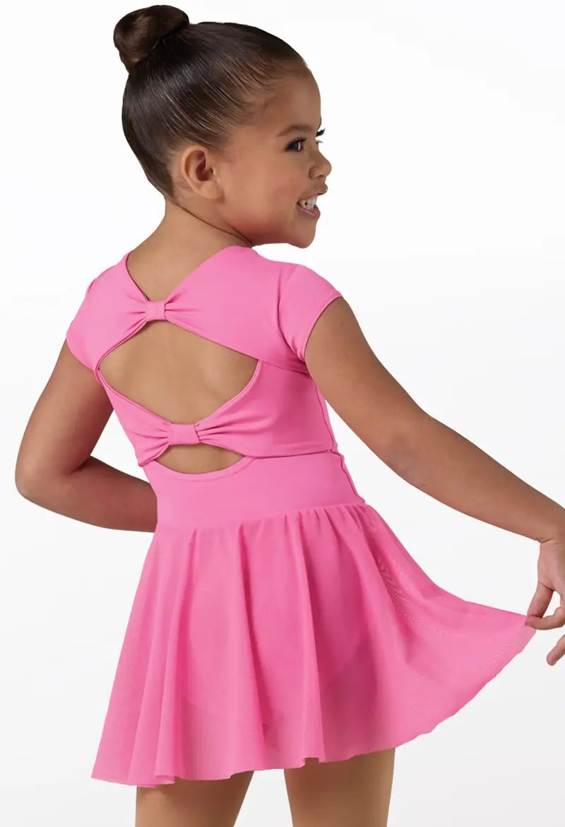 Kids Cap Sleeve Bow Back Dress