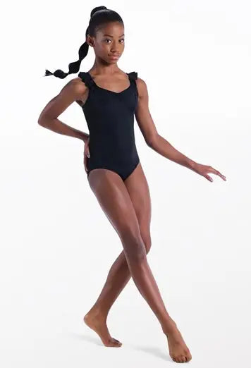 Ruffled Pinch-Front Leotard