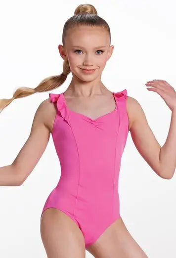 Ruffled Pinch-Front Leotard