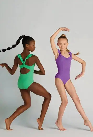 Ruffled Pinch-Front Leotard