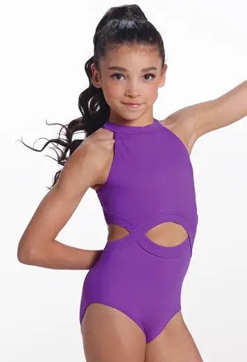 High-Neck Cutout Waist Leotard