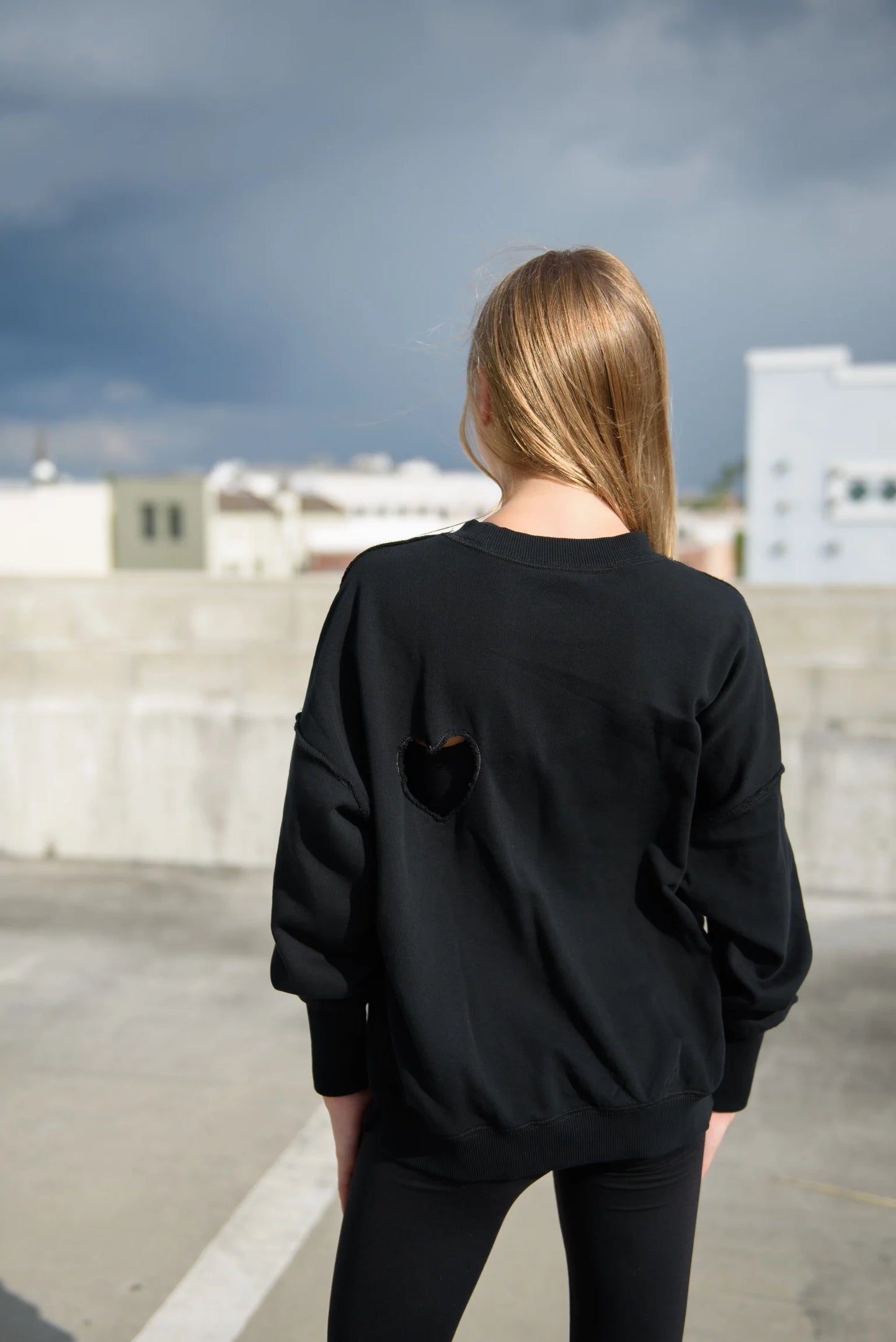 Heart cut out sweatshirt