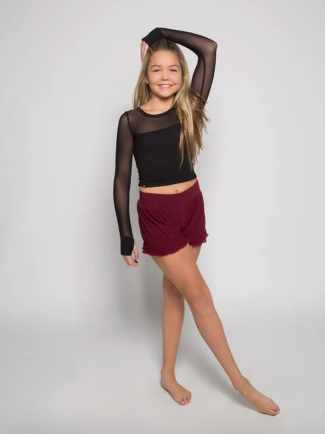 Sugar & Bruno Long Sleeve Stretchy Mesh Top