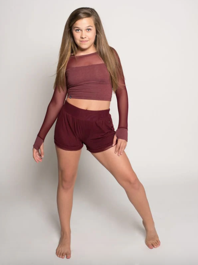 Sugar & Bruno Long Sleeve Stretchy Mesh Top