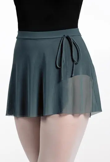 Mesh Faux Wrap Skirt