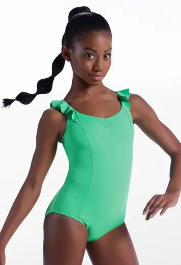 Ruffled Pinch-Front Leotard