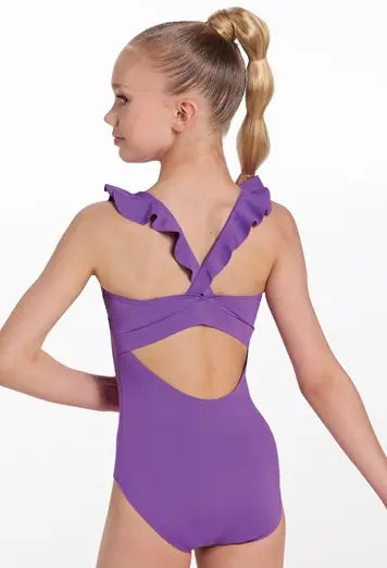 Ruffled Pinch-Front Leotard