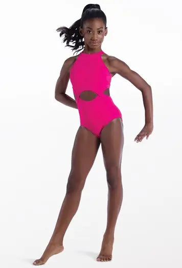 High-Neck Cutout Waist Leotard