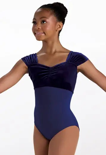 Velvet Ruched Strap Leotard