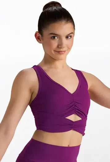 Pinch-Front Racerback Crop Top