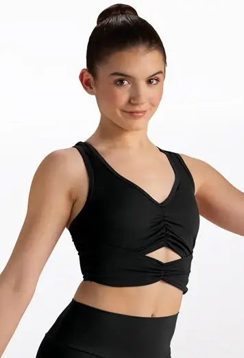 Pinch-Front Racerback Crop Top