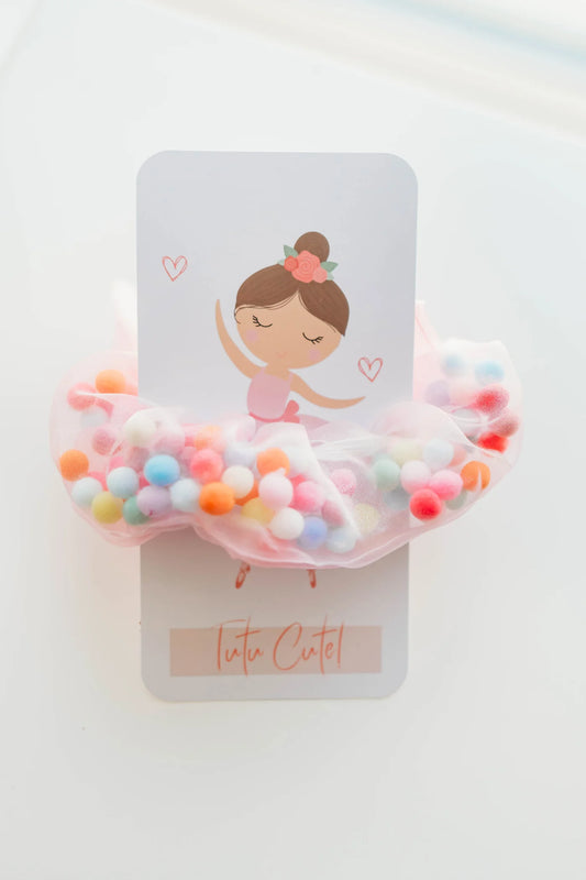 Sheer Pom Pom Scrunchie