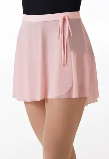 Mesh Faux Wrap Skirt